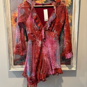 Urban Outfitters Red and Blue Romper